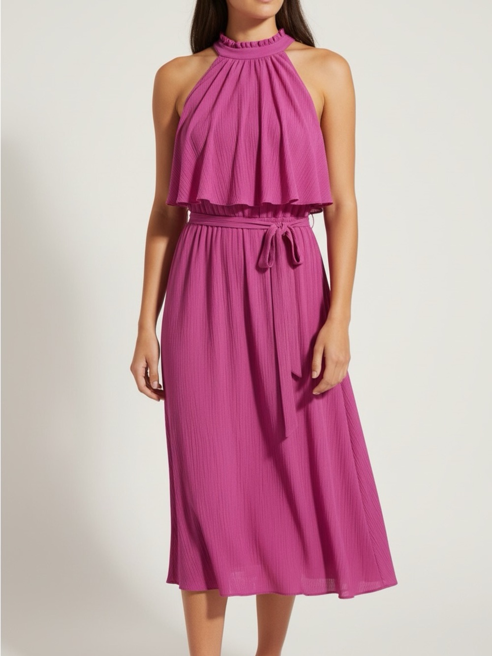 New R&M Richards Halter Midi Dress in Magenta size 20 W